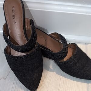 Indigo Navy Textured Mules